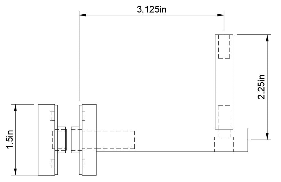 Square - Wall/Glass Mount - Handrail Bracket