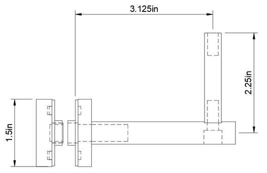 Square - Wall/Glass Mount - Handrail Bracket